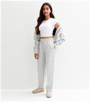 Girls' Grey Barrel Leg Joggers New Look