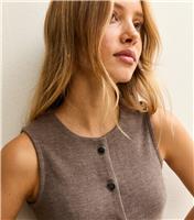 Women's Mink Soft Touch Compact Button Up Waistcoat New Look