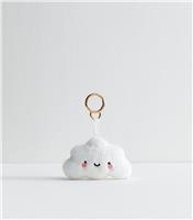 White Cloud Plush Bag Charm New Look