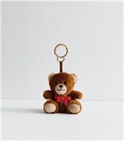 Brown Teddy Bear Plush Bag Charm New Look