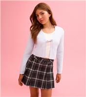 Girls' Black Check Buckled Skort New Look