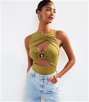 Women's Light Khaki Cut Out O Ring Body New Look