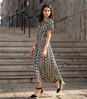 Women's Black Patterned Midi Shirt Dress​​​​​​​ Yumi New Look