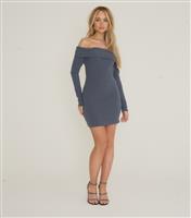 Women's Grey Off The Shoulder Mini Dress WKNDGIRL New Look