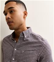 Men's Dark Burgundy Regular Cotton Check Shirt Farah New Look