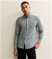 Men's Dark Green Regular Cotton Check Shirt Farah New Look