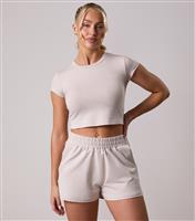 Women's 365 Grey Logo Embroidered Cropped T-Shirt Gym King New Look