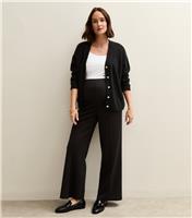 Women's Maternity Black Jersey Wide Leg Trousers New Look