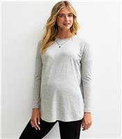 Women's Maternity Grey Soft Touch Long Sleeve Top New Look