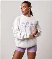 Women's Cream GKW Oversized Crew Neck Sweatshirt Gym King New Look