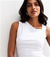 Women's White Asymmetric Neckline Top New Look