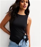 Women's Black Side Tie Top New Look