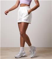 Women's Cream GKW Logo Embroidered Shorts Gym King New Look