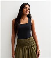 Women's Black Square Neck Bodysuit New Look