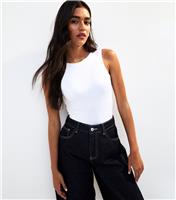 Women's White Slinky Jersey Low Back Bodysuit New Look