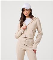 Women's Stone Cropped Zip Up Hoodie Pink Vanilla New Look