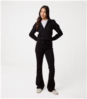 Women's Black Pintuck Flared Trousers Pink Vanilla New Look