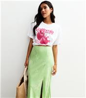 Women's Green Fruit and Vegetable Print Bias Cut Midi Skirt New Look