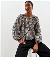 Women's Black Paisley Print Tie Neck Blouse New Look