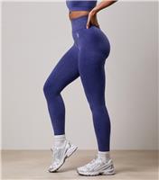 Women's Bright Blue Seamless Rib Leggings Gym King New Look
