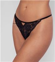 Women's Black Lace Cut Out G-String Dorina New Look
