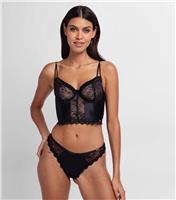 Women's Black Lace Trimmed Bustier Dorina New Look