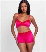 Women's Bright Pink Lace Trimmed Bralette Dorina New Look