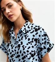 Women's Blue Dalmatian Print Resort Shirt New Look