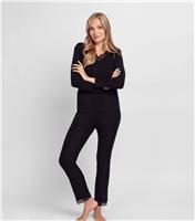 Women's Black Lace Trimmed V-Neck Top Dorina New Look