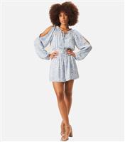 Women's Paisley Print Slit Sleeve Playsuit Gini London New Look