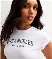 Women's White Los Angeles Print Baby Tee New Look