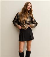 Women's Black Woven Pleated Skort New Look