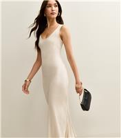 Women's Stone Scoop Neck Linen Look Midaxi Dress New Look
