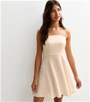 Women's Stone Linen Look Belted Mini Dress New Look