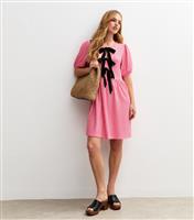 Women's Red Gingham Check Tie Front Mini Dress New Look