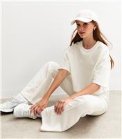 Girls' Cream Seam Front Flared Joggers New Look