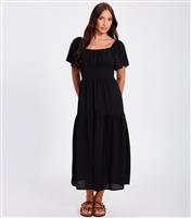 Women's Black Bardot Crepe Midaxi Dress Quiz New Look