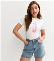 Girls' White Bubble Tea Print Baby Tee T-Shirt New Look