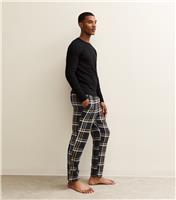 Men's Black Regular Check Pyjama Bottoms Jack & Jones New Look