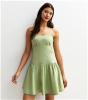 Women's Light Green Drop Waist Cami Mini Dress New Look
