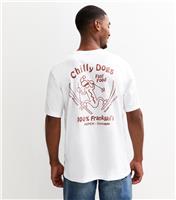 Men's White Chilly Dog Print Relaxed Fit T-Shirt Only and Sons New Look