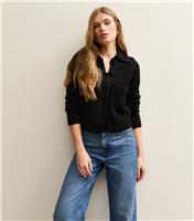 Women's Black Faux Fur Collar Cardigan New Look