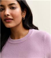 Women's Lilac Ribbed Knit Crew Neck Jumper New Look