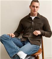 Men's Brown Oversized Knit Button Cardigan Jack & Jones New Look