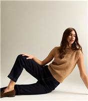 Women's Navy Casey Creased Front Straight Leg Jeans New Look