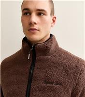 Men's Brown Oversized Teddy Jacket Jack & Jones New Look