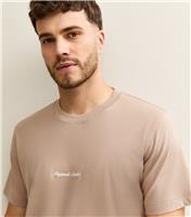 Men's Light Brown Embroidered Original Studios T-Shirt Jack & Jones New Look