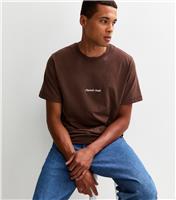 Men's Brown Regular Logo T-shirt Jack & Jones New Look