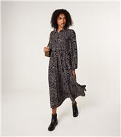 Women's Black Geometric Print Shirt Dress Blue Vanilla New Look