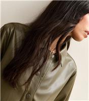 Women's Green Faux Leather Relaxed Long Sleeve Shirt New Look